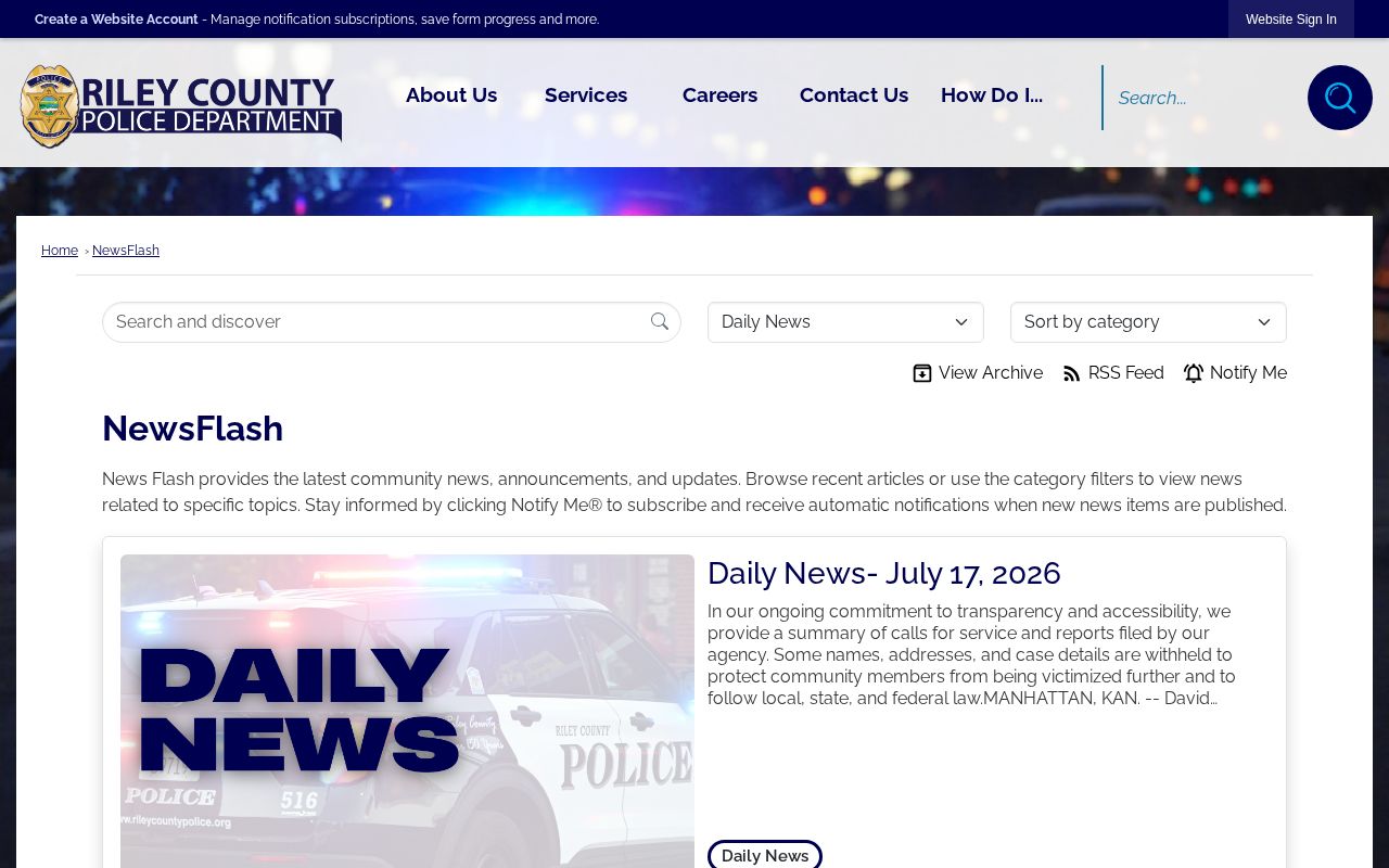 RCPD Daily News page used as a recent custody-status proxy