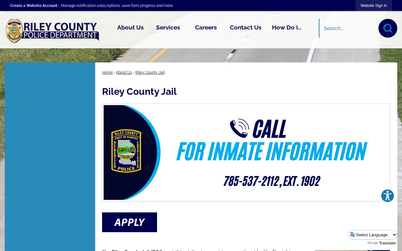 Official Riley County Police Department jail information page